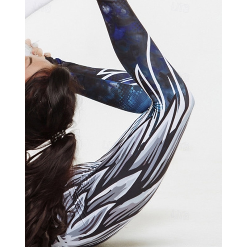 Women's Capri Leggings Yoga Leggings Tummy Control High Waist Gym Athletic Pilates Bottoms Printing Black Fall Sports Activewear Tight Fit4