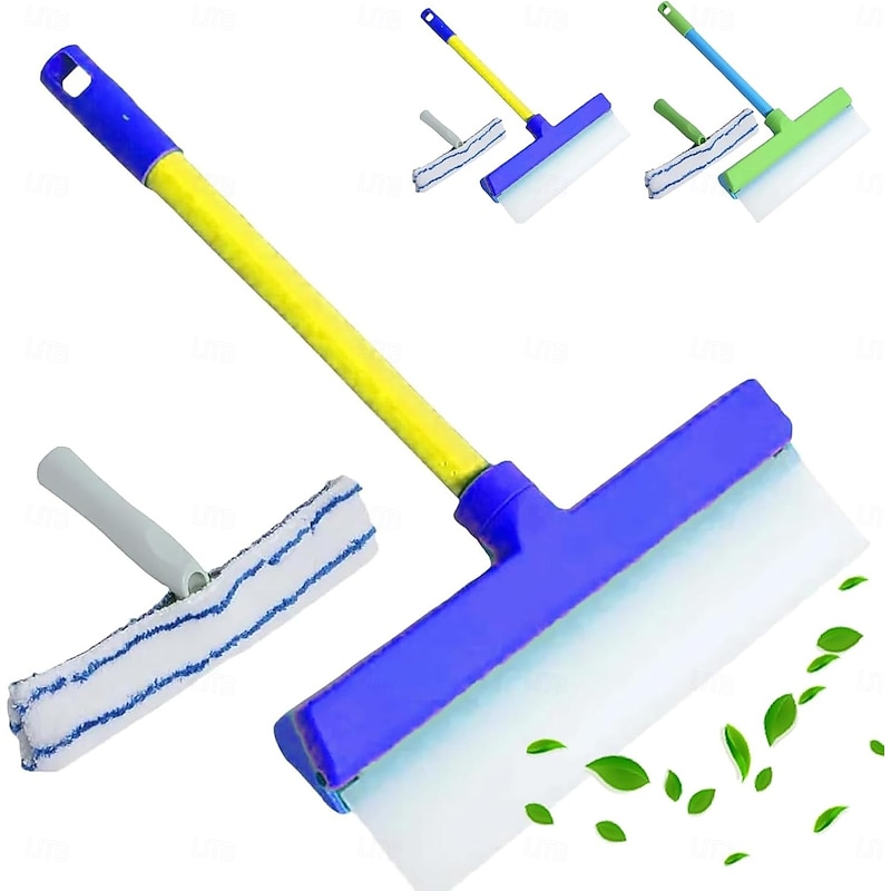 3 in 1 Recyclable Silicone Window Squeegee Kit Glass Cleaning Tools with Silicone Squeegee & Microfiber Scrubber for Home Shower Car Windshield Cleaning2
