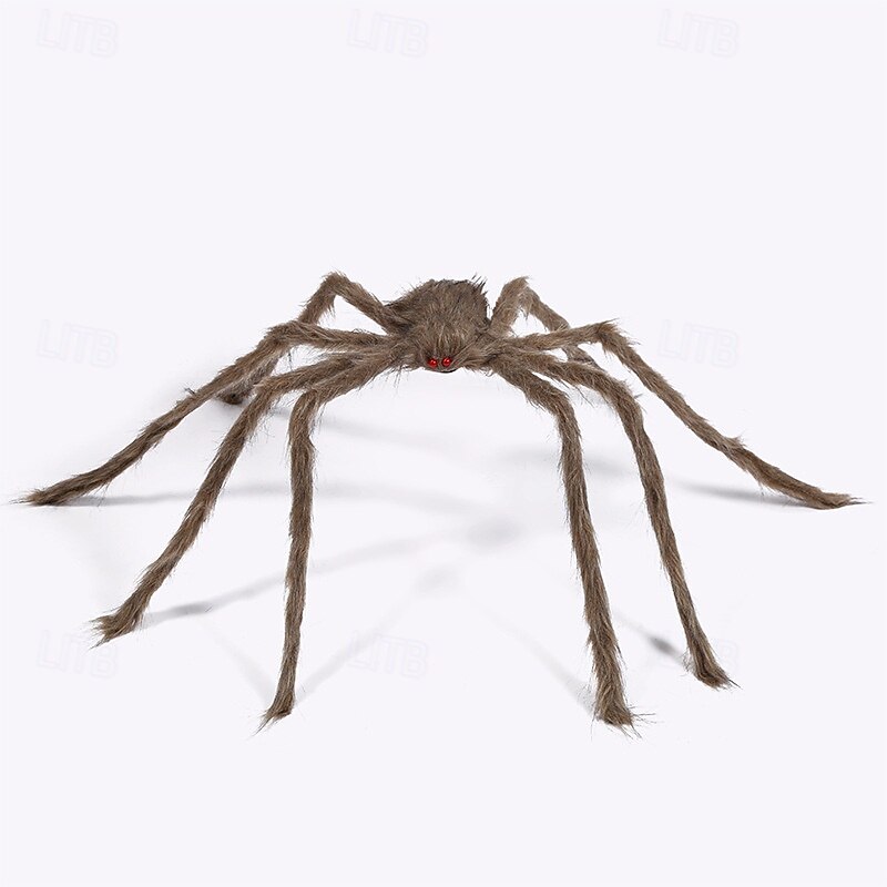 Halloween Spider Large Outdoor Decorations, 150cm / 5ft Fake Halloween Decor Spiders, Furry Spider for Outdoor Indoor Yard Home Costumes Party House Decor4