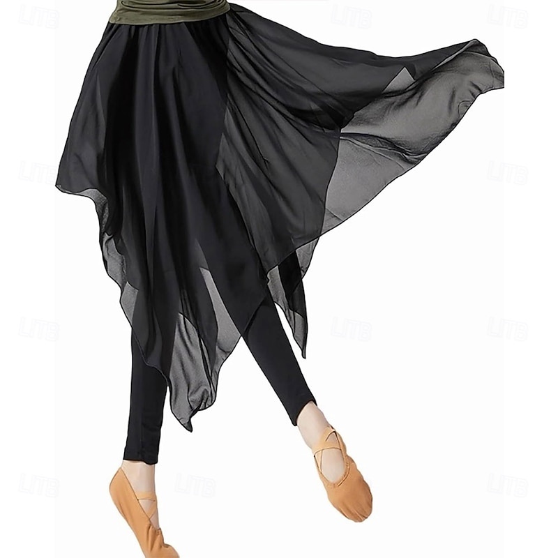 Women's Latin Dance Pants Modern Dance Pants Chiffon Training Clothes3