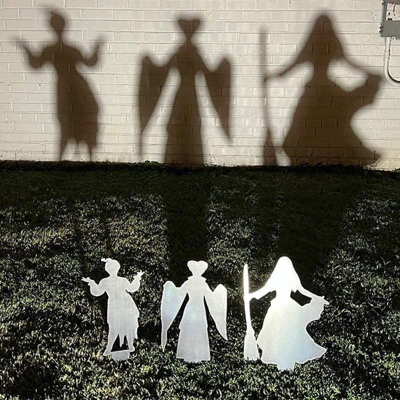 Halloween Shadow Caster, Metal Art Decor, Witches Yard Signs, Spooky Metal Stakes for Outdoor Decor - Main Image