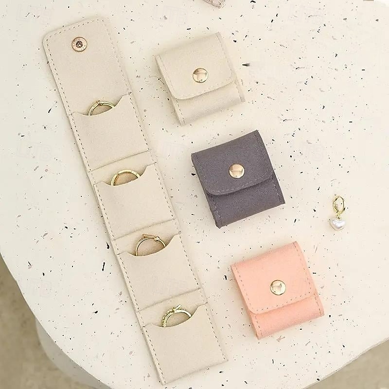 Mini Travel Jewelry Bag Portable Zipper Pouch for Rings Earrings Necklaces Compact Organizer Case for Women Girls Outdoor Trip Accessories Storage