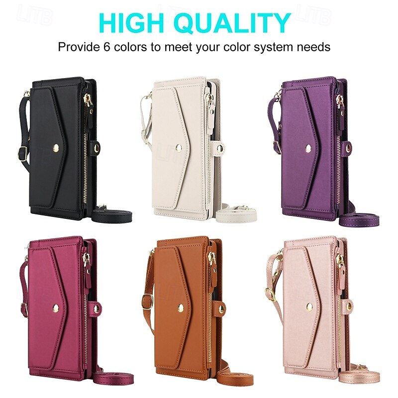 Phone Case For Samsung Galaxy S25 S25 Edge S24 S24 FE S23 Ultra Plus S22 Plus  Ultra A16 A55 5G A35 5G A15 Wallet Case Zipper with Lanyard Card Slot Retro TPU PU Leather