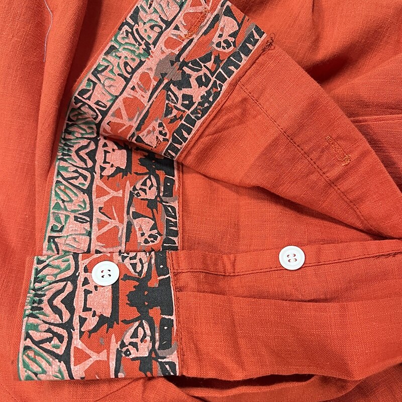 Men's Linen Shirt Popover Shirt Summer Shirt Beach Wear Vintage Shirt Ethnic Shirt Floral Vacation Casual Yellow Blue Orange Brown Long Sleeve V Neck Summer Spring Clothing Apparel3