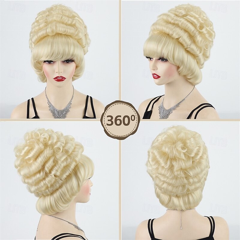 Women's Golden Short Curly Wig – Roman Inspired Curls, Ideal for Cosplay, Costume Parties & Historical Themed Events2