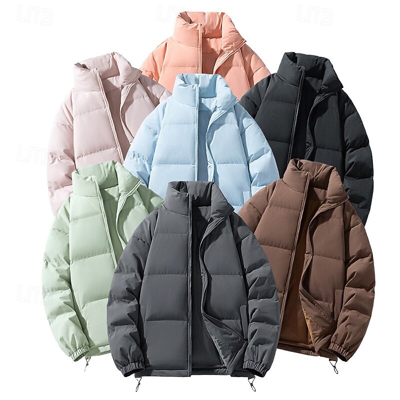 Men's Women's Puffer Jacket Winter Jacket Outdoor Thermal Warm Hiking Outfits Hiking Clothes Winter Top Camping / Hiking / Caving Traveling Dark Grey Dark Pink Black