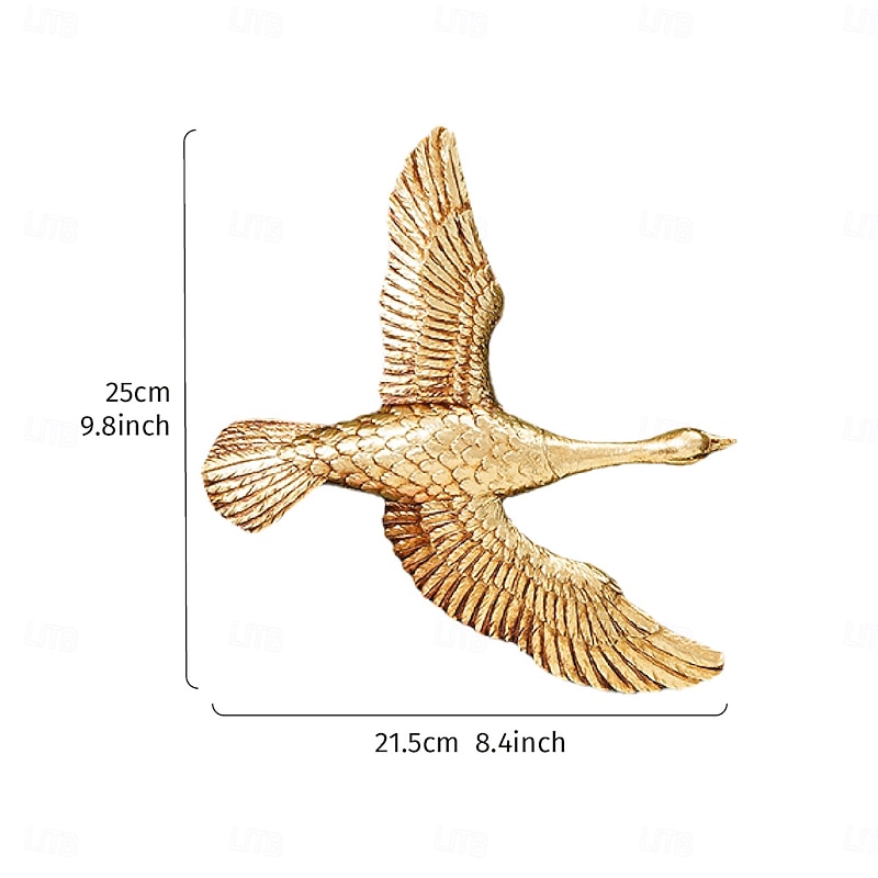 Gold and White Resin Flying Goose Wall Decor, Spreading Wings Design for Home Wall Decoration, Perfect for Dining Rooms, Weddings, Parties, and Other Indoor Spaces3