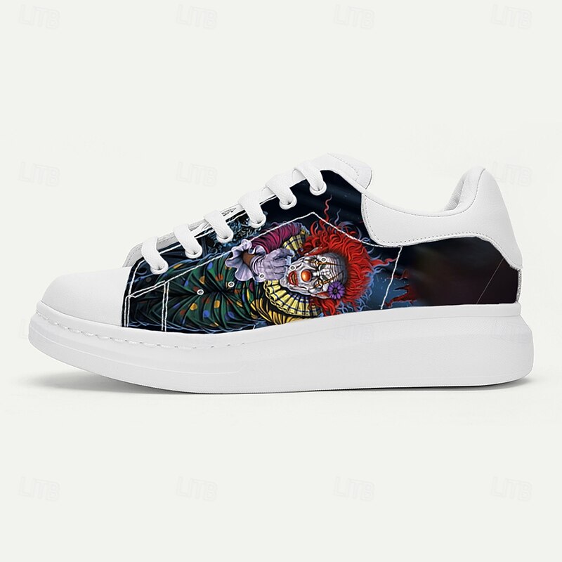 Men's Limited Edition Vincent Hie Clown Art Sneakers – Halloween Graphic Casual Shoes for Horror Fans and Streetwear Style3
