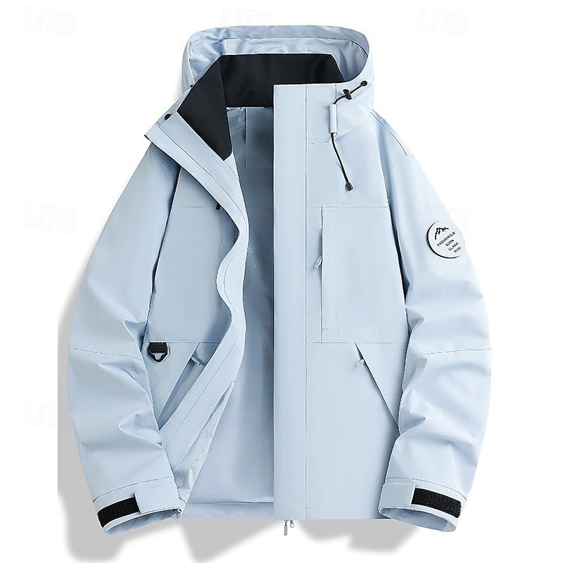 Men's Hiking Jacket Outdoor Waterproof Windproof Hiking Outfits Hiking Clothes Spring Autumn / Fall Top Camping / Hiking / Caving Running Solid Color Black Yellow Pink3