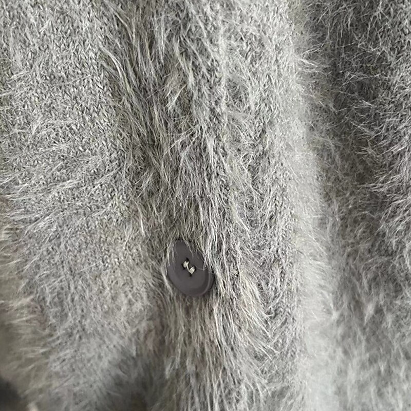 Women's Sweater Cardigan Fashion Streetwear Daily Solid Color Ribbed V Neck Knitted Long Sleeve Long Tops Knit Holiday Going out Weekend Khaki Light Grey Fall Winter4