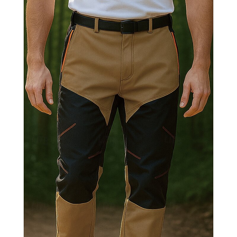 Men's Hiking Pants Trousers Hiking Rain Pants Patchwork Outdoor Regular Fit Waterproof Windproof Lightweight Bottoms Pocket Khaki Camping / Hiking Running S M L XL XXL3