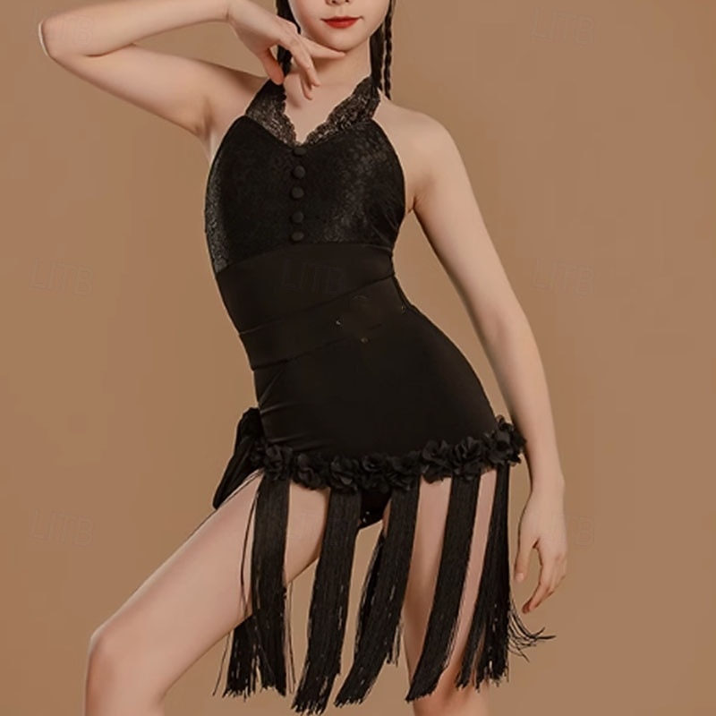 Kids' Dancewear Skirts Tassel Girls' Performance Daily Wear Sleeveless High Crystal Cotton3