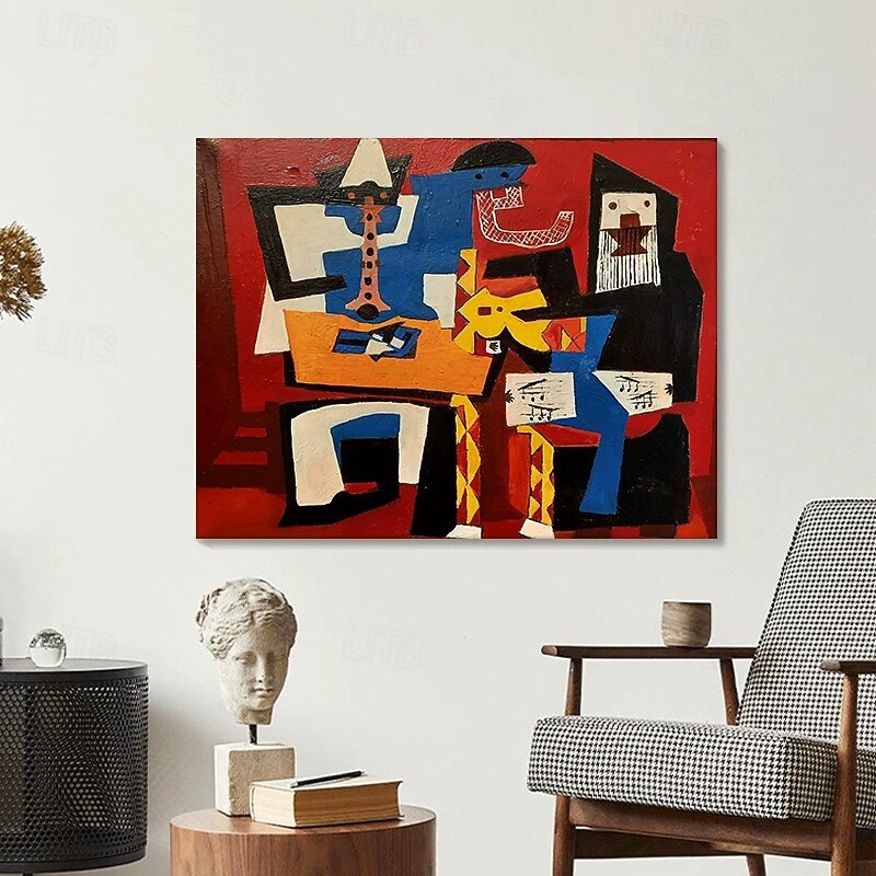 Handmade Oil Painting Canvas Wall Art Decoration Contemporary Famous Picasso Figure Abstract for Home Decor Stretched Frame Hanging Painting /Rolled Frameless Unstretched Painting4