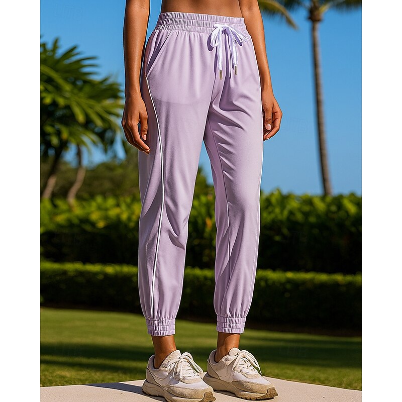 Women's Sweatpants Track Pants Pocket Drawstring High Waist Bottoms Athleisure Gym Workout Quick Dry Moisture Wicking Breathable Gym Workout Outdoor Running Regular Fit Sportswear Activewear Solid