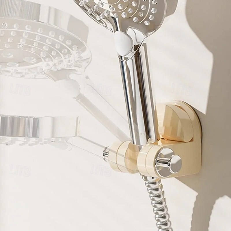Integrated Suction Cup Shower Rack Adjustable Handheld Shower Holder Wall Mounted No Drilling Swivel Bracket Bathroom Showerhead Stand Home Use Removable Strong Suction Fixed Base4