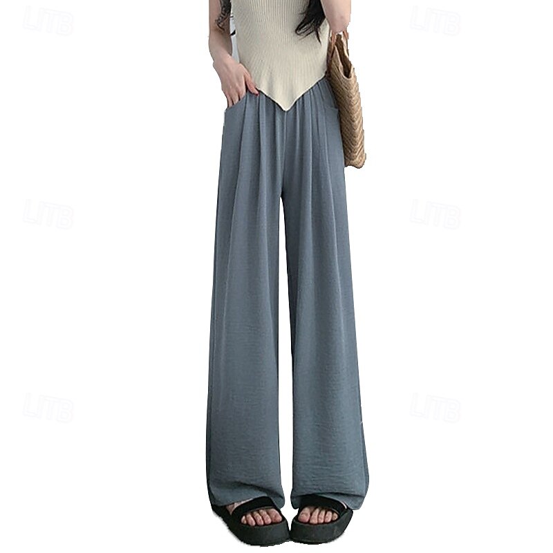 New Summer Wide - Leg Pants Thin - Style Straight - Leg Pants Loose and Casual Suitable for Petite Women2