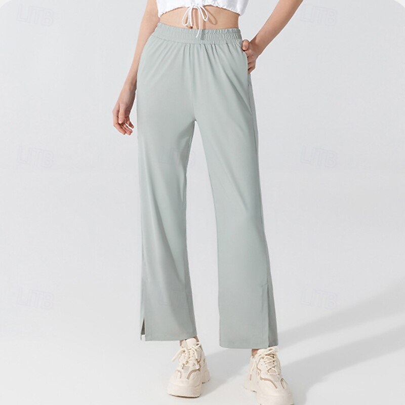 Women's Wide Leg Pants sport pants Tummy Control High Waist Gym Volleyball Workout Bottoms Solid Color Black Blue Purple Sports Activewear Loose Fit2