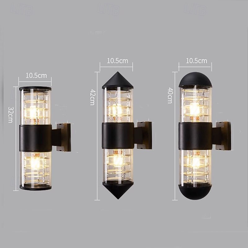 LED Wall Sconce Lighting Fixture Antique Wall Sconce Lantern External Waterproof IP65 Rustproof Aluminum Glass Lantern Wall Lamp Lantern Courtyard Garden Balcony Villa Decorative Lights 110-240V2