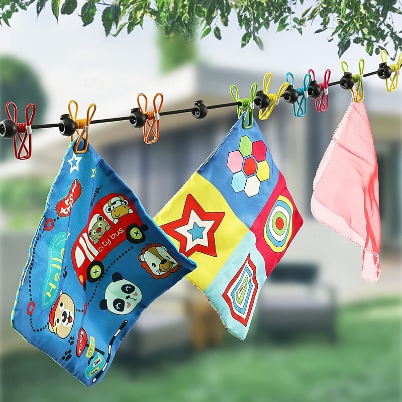 Travel Retractable Portable Clothesline with 12 Clothespins Suitable for Indoor Laundry and Drying Outdoor Camping Accessories Clotheslines2