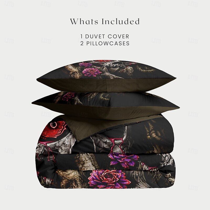 Halloween Duvet Cover A glance of evanescence by Sarah Richter Bedding Set  3-Piece Comforter Cover Set with Zipper Closure, Soft and Lightweight, Holiday Bedroom Decoration2