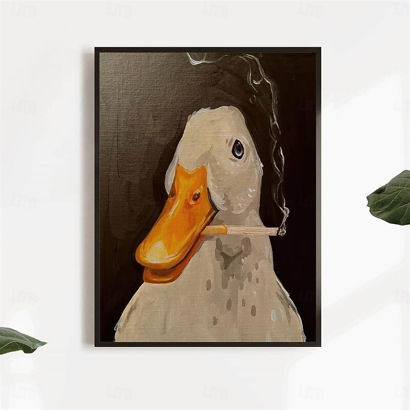 1pc Duck Fun Illustration Poster Creative Idea Poster Wall Art Wall Decor Canvas Art Wall Art Painting Canvas Wall Art For Living Room Bedroom Painting Decor No Framed2