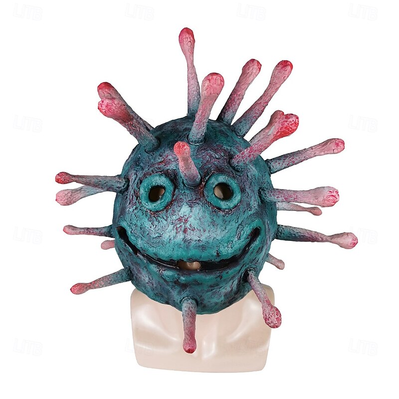 Halloween Virus Mask For Adults Realistic Scary Costumes Latex Face Mask, Creepy Coronavirus Full Head Mask, Horror Pandemic Theme Cosplay Prop for Party, Haunted House, Prank3