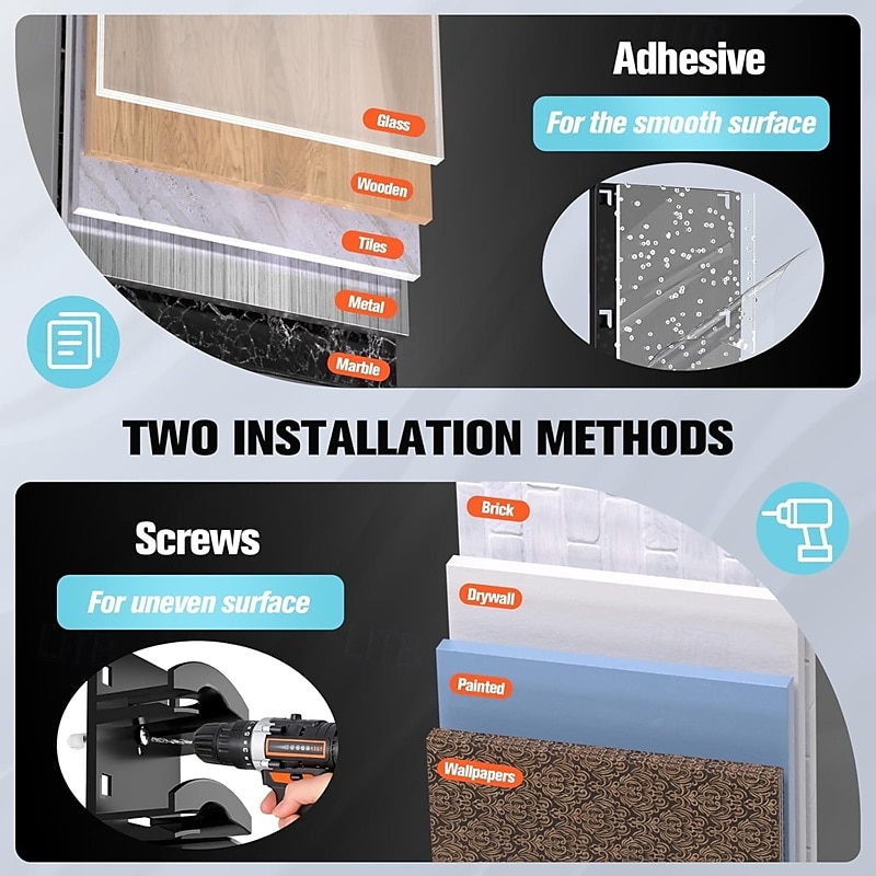 2 Packs Hat Organizer for Baseball Caps, Hat Rack for Wall with Strong Adhesive Hold up to 20 Hats, Hat Hanger Holder Display for Door Closet, Cap Organizer Storage Multilayer Two Mounting Option3