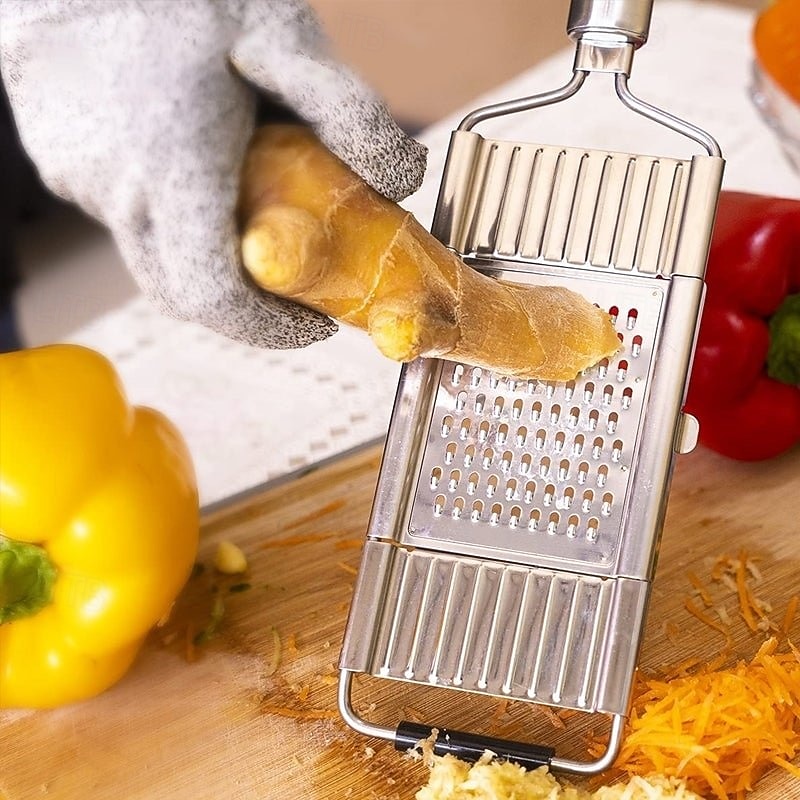 Multifunctional Vegetable Cutter Manual Stainless Steel Slicer for Potatoes Carrots and Cucumbers Vertical Kitchen Grater for Shredding Slicing and Chopping Easy to Use Tool4