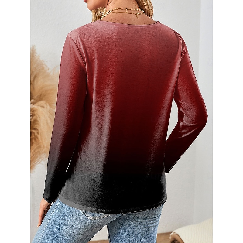 Rose By Sarah Richter Halloween Women's T Shirt Skulls Crew Neck Long Sleeve Tunic Graphic Vintage Stylish Classic  Regular Tops Daily Print2