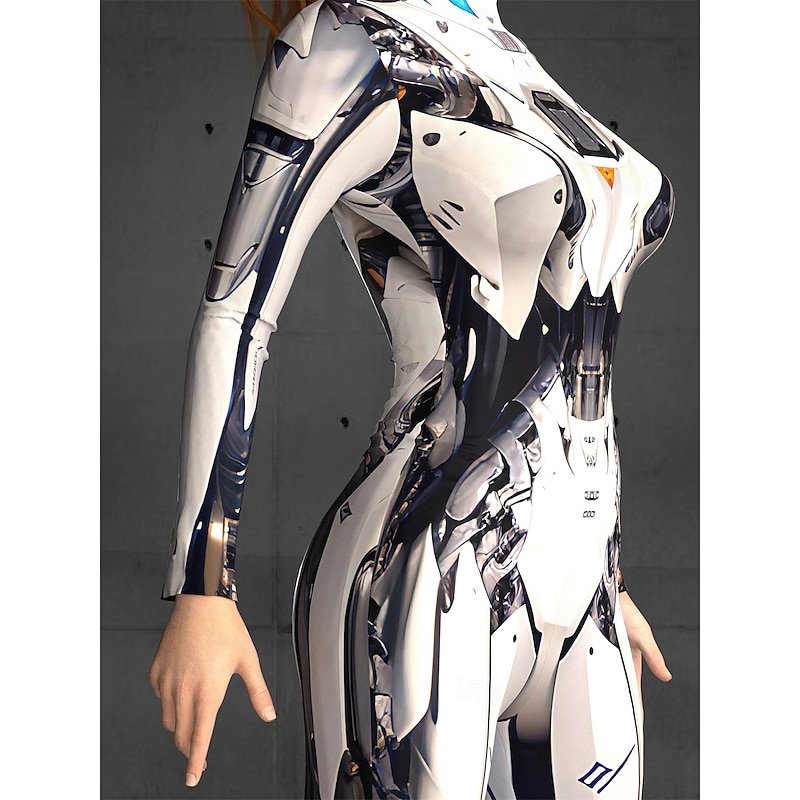 Skull Skeleton Cyborg Robot Bodysuit Halloween Group Couples Costumes Full Body Catsuit Scary Costume Men's Women's Boys' Kid's Adults' Performance Party Club Halloween Carnival Day of the Dead Easy4