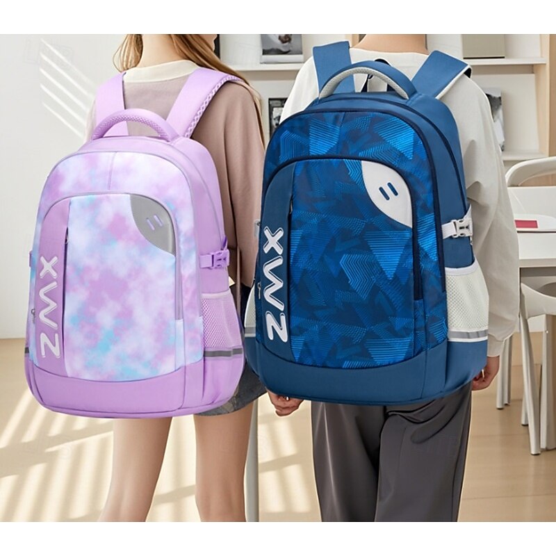 Kids' Large School Backpacks – Lightweight Zipper Bookbags with Side Mesh Pockets for Boys and Girls