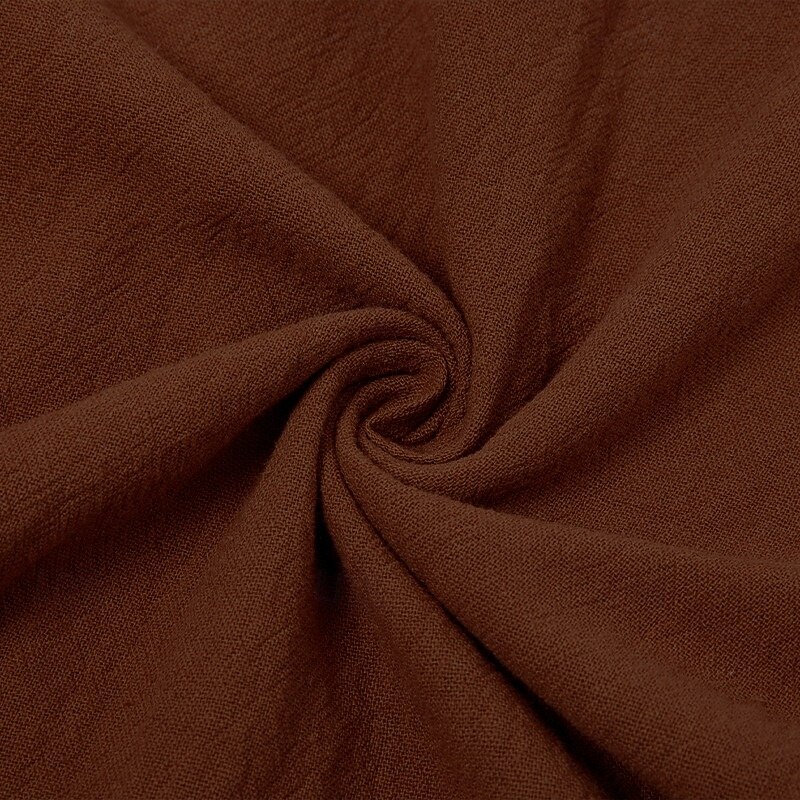 Men's Linen Pants Trousers Summer Pants Baggy Pants Elastic Waist Drawstring Straight Leg Plain Comfort Breathable Full Length Outdoor Yoga Casual Fashion Retro Vintage Brown Inelastic2