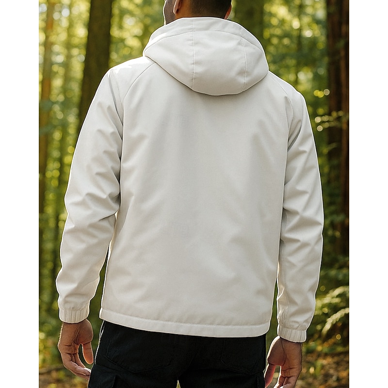 Men's Windbreaker Hiking Jacket rain coat Outdoor Waterproof Windproof Lightweight Hiking Outfits Hiking Clothes Spring Autumn / Fall Top Camping / Hiking / Caving Running Black White Purple2