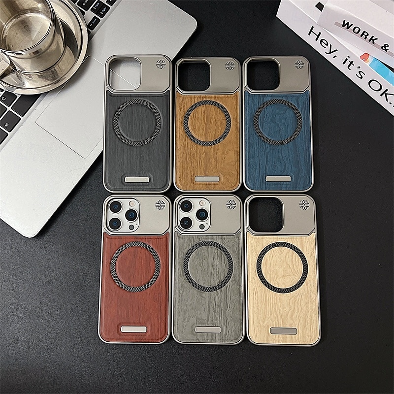 Phone Case For iPhone 16 15 14 Pro Max Plus 13 Pro Max Back Cover Magnetic Support Wireless Charging Shockproof PC