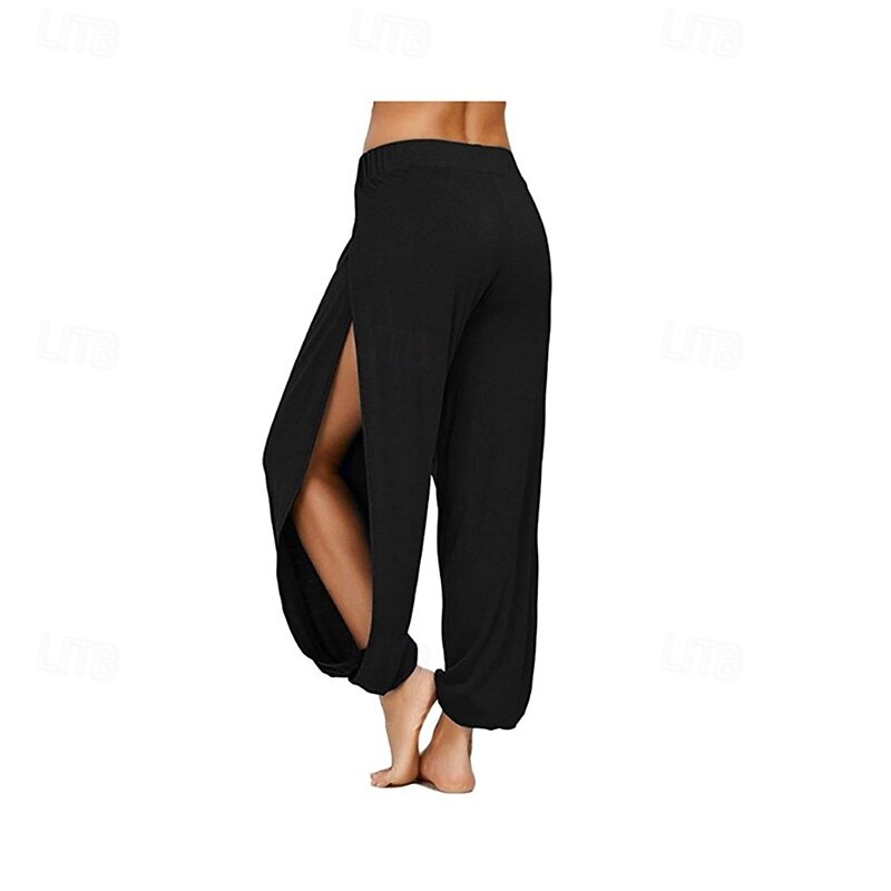 Women's Summer High-Slit Athletic Leisure Hippie Harem Pants - Loose Fit Yoga Trousers2