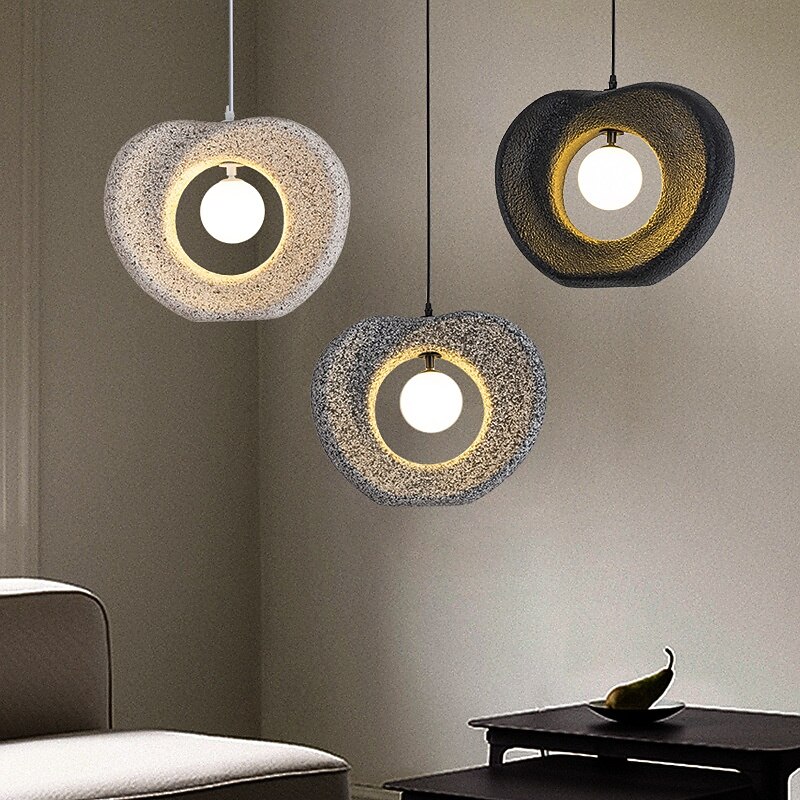 Polystyrene Plastic Pendant Light, Vintage Country 1 Light LED, 33cm Height, Warm White White Light, G9, Adjustable Chain