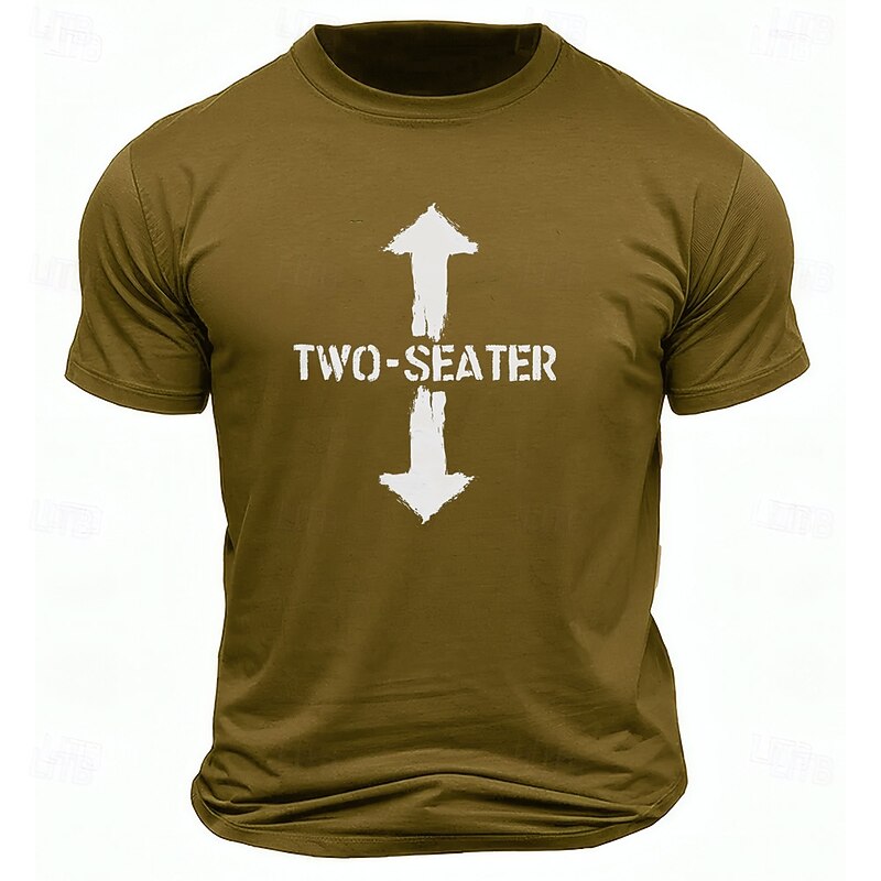 Men's T-Shirt Short Sleeve Funny Two-Seater Arrows Graphic4