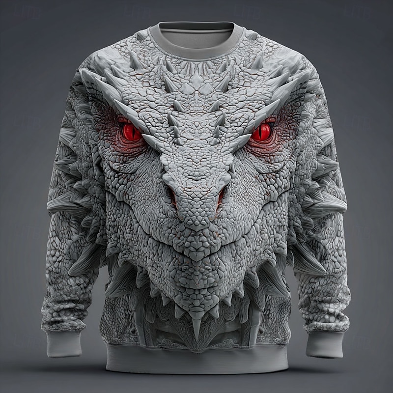 Men's Dragon 3D Sweatshirt Sweatshirt Long Sleeve Sweatshirt Crew Neck Casual Punk & Gothic 3D Print Party Streetwear All Seasons