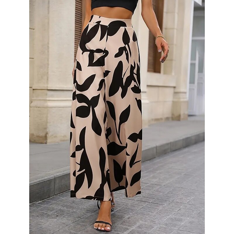 Women's Chinos Vacation Vintage Basic Full Length High Waist Floral Graphic Abstract Printing Comfy Soft Comfortable Inelastic Formal Vacation Street Black Pink Green Khaki Summer Spring Fall Loose2