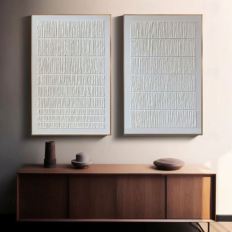 White oil painting handmade Wall Art Set of 2 Abstract Painting on Canvas hand painted Texture mordern painting Wall Art Modern Abstract painting Wall Art Wal Decor4