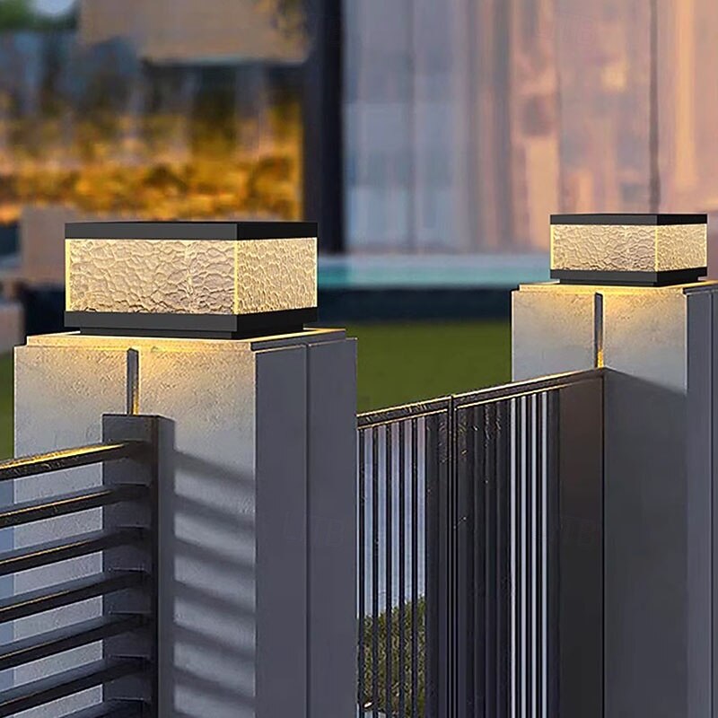 Outdoor Post Light IP65 Waterproof Lamp Post Light Fixture Black Aluminum 30cmExterior Post Lamp for Driveway Backyard Patio Garden2