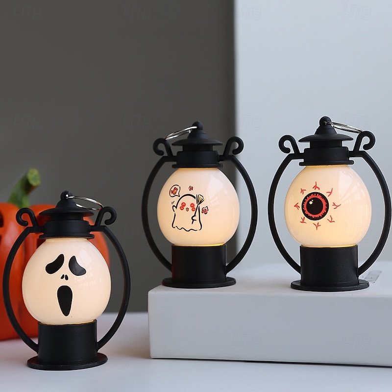 1 Pc Halloween LED Electronic Handheld Pumpkin Lantern Indoor Restaurant Party Festive Atmosphere Decoration Nightlight