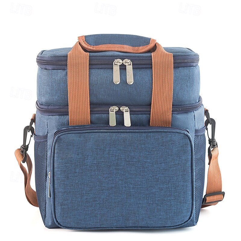 Lunch Bag for Women and Men for Back to School Office Picnic Hiking Beach Double Layer Large Capacity Insulated Crossbody Lunch Tote Waterproof Cooler Bag for Outdoor Picnic2