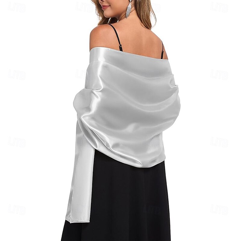 Shawls and Wraps for Evening Dresses Satin Women Long Scarf Wedding Guest Shawl