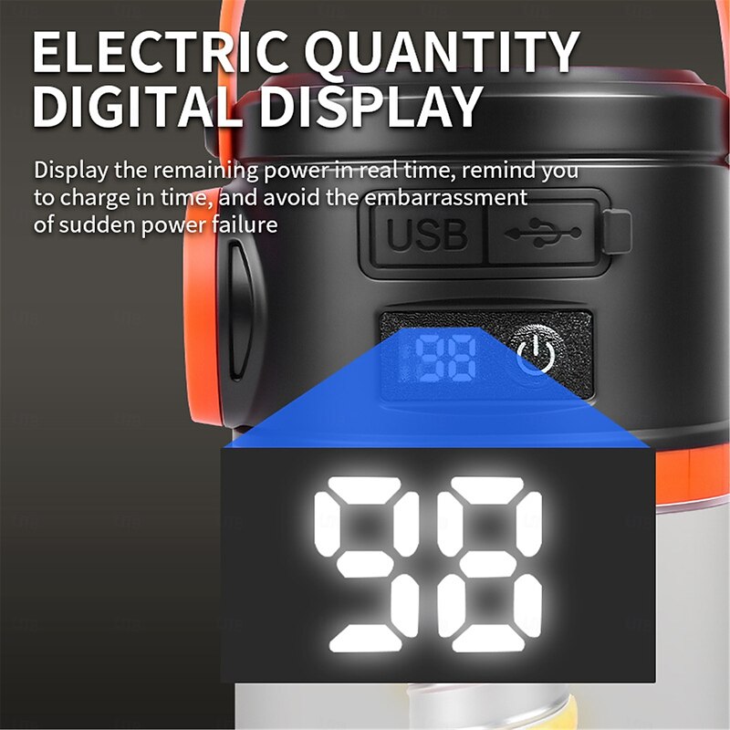 Solar Tent Lanterns For Camping Solar & USB Rechargeable Camping Atmosphere Lamp Outdoor Tent Light  1PC3