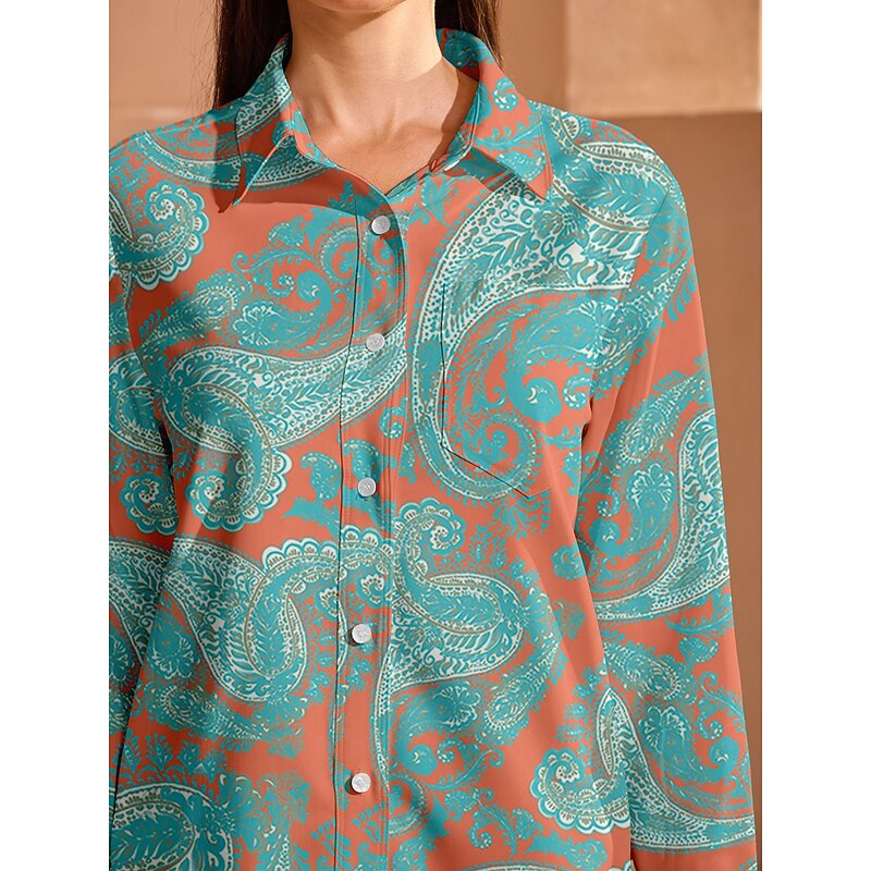 Women's Golf Polo Shirt Orange Long Sleeve Top Ladies Golf Attire Clothes Outfits Wear Apparel3