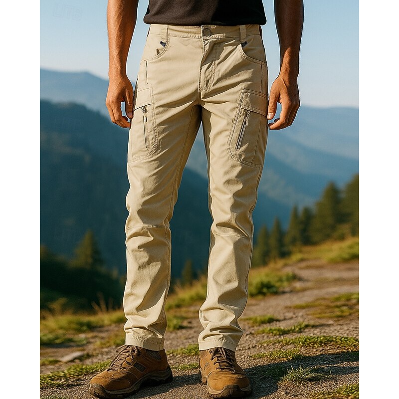 Men's Cargo Pants Hiking Pants Trousers Outdoor Regular Fit Waterproof Windproof Lightweight Bottoms Pocket Black Army Green Camping / Hiking Running M L XL XXL XXXL