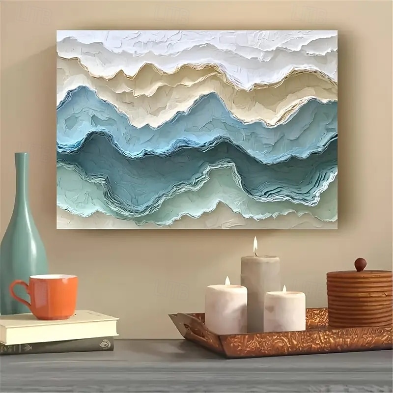 Modern Abstract Canvas Art Frameless Living Room And Bedroom Wall Decoration White