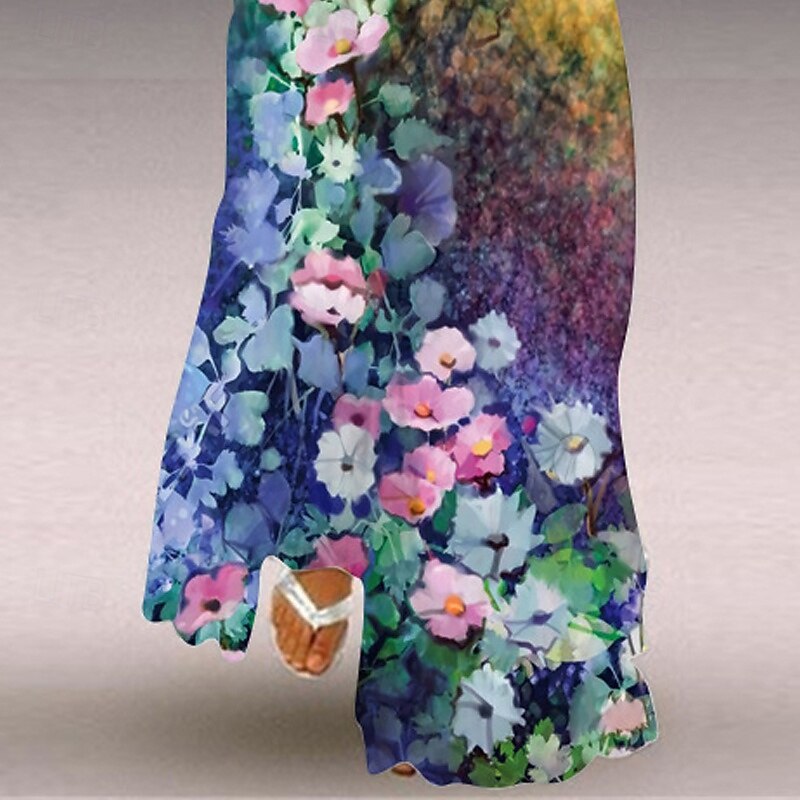 Women's Long Dress Maxi Dress Casual Dress Summer Dress Fashion Classic Modern Outdoor Vacation Holiday Regular Fit Flower Sleeveless V Neck Yellow Fall3