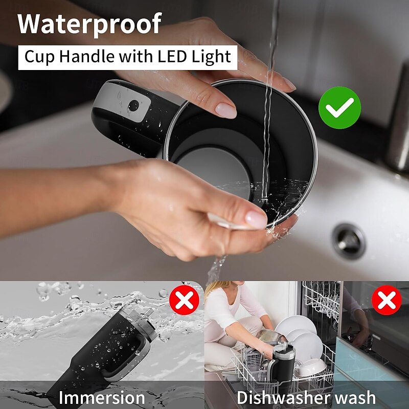 6 Colors LED Light-Up Tumbler Handle for Stanley 40oz/30oz, Comfortable Water Bottle Handle for Stanley Tumbler-Compatible with 40oz Stanley Cup Accessories, Use for Outdoor, Party, Home3